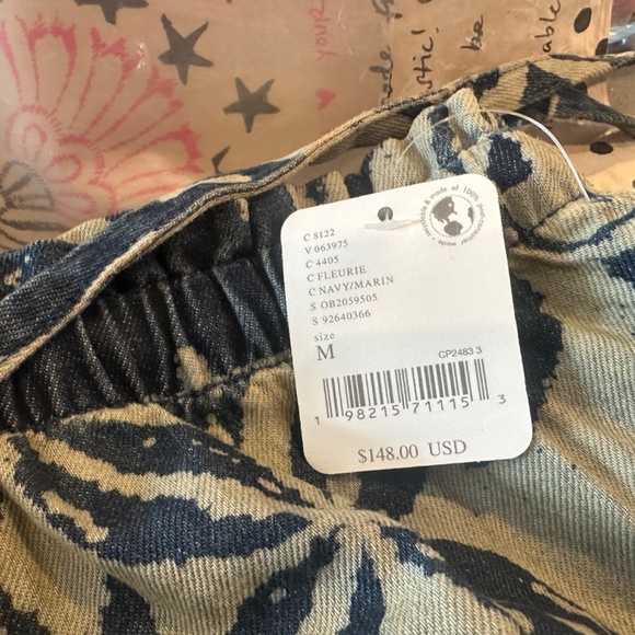 Free People - We The Free Mirage Printed Pull-On Jeans, color: Fleurie - Picture 6 of 10